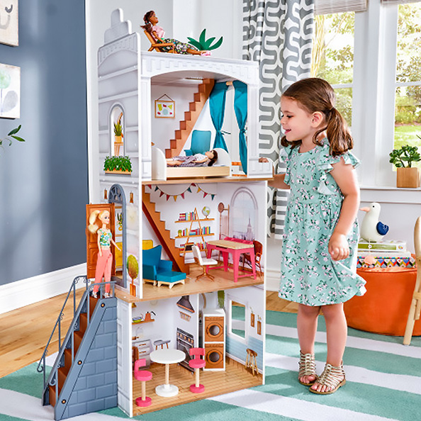 

Кукольный домик KidKraft Роуен 10238_KE, Бежевый;серый, 10238_KE