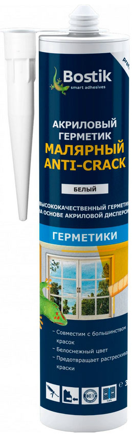 

BOSTIK Anti-Crack герметик акриловый малярный белый (310мл)