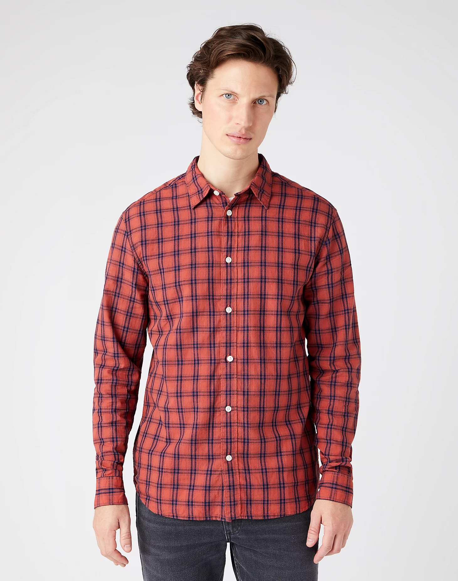 фото Рубашка мужская wrangler non pkt shirt красная l