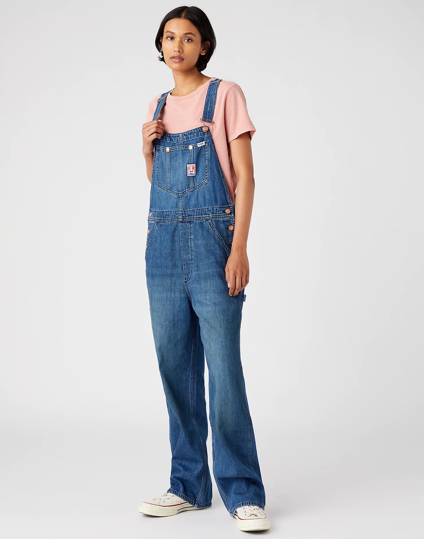 фото Комбинезон женский wrangler straight leg bib синий s