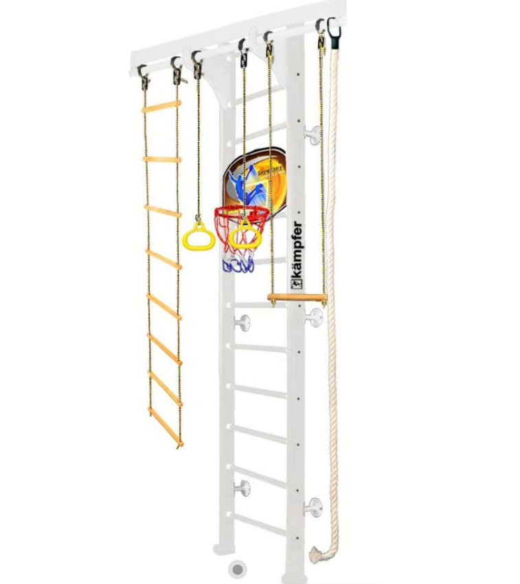 фото Спортивный компекс kampfer wooden ladder wall basketball shield №6 жемчужный белый 54047