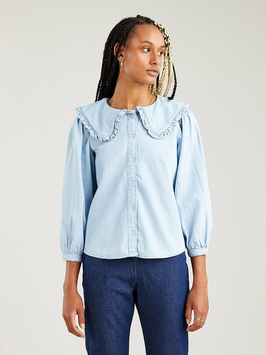 Блуза женская Levi's Women Mimmi Collar Blouse голубая XL