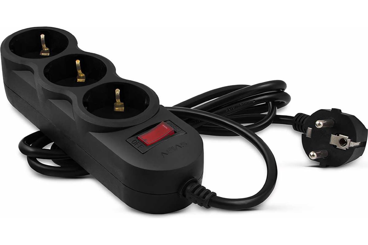 

Фильтр SVEN SF-03L 3,0 м (3 розетки) черный