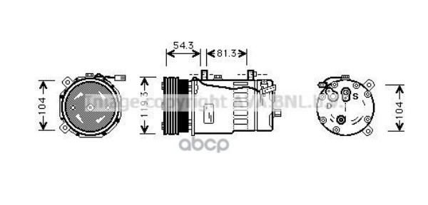 Компрессор Кондиционера Vag A3/Golf/Octavia 96- Ava арт. VNAK280