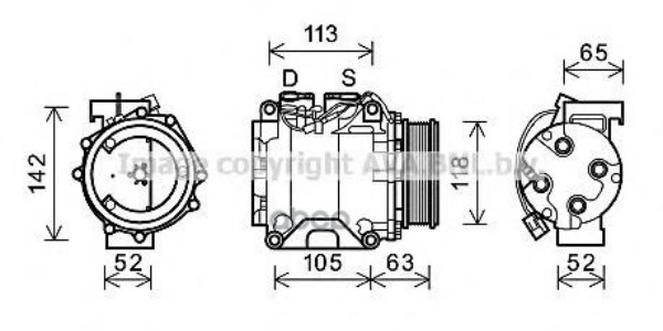 Компрессор Кондиционера Honda Accord 03-08 2.0/2.4 Ava арт. HDAK238