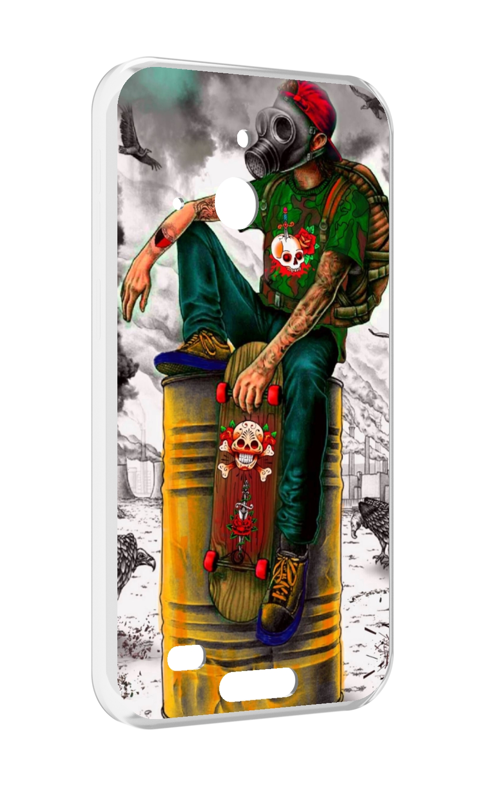 

Чехол MyPads скейтер в противогазе для Oukitel WP20 / WP20 Pro, Прозрачный, Tocco