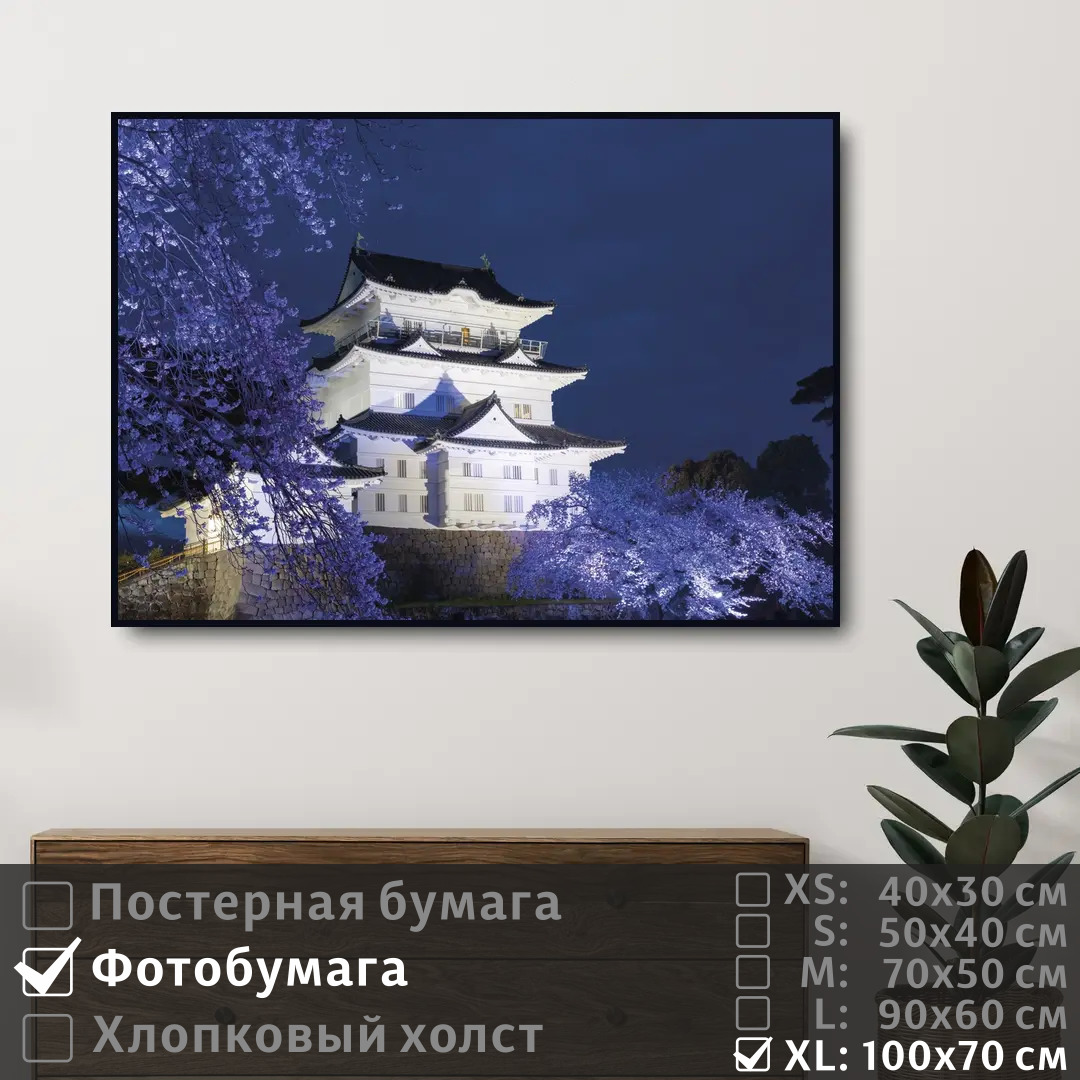 

Постер на фотобумаге ПолиЦентр Замок и сакура в японии 100х70 см, ЗамокИСакураВЯпонии1