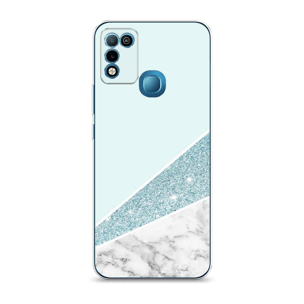 

Чехол Awog на Infinix HOT 10 Play "Мрамор с голубыми блестками", Разноцветный, 3100650-3