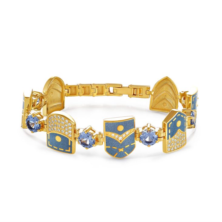 

Браслет из серебра с фианитом/шпинелью/эмалью р. 17 Kabarovsky 14-006-8103, 14-006-8103