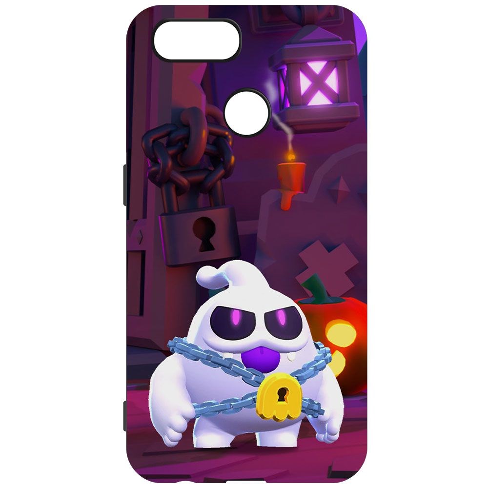 

Чехол-накладка Krutoff Софт Кейс Brawl Stars - Призрак Скуик для Oppo A12 черный