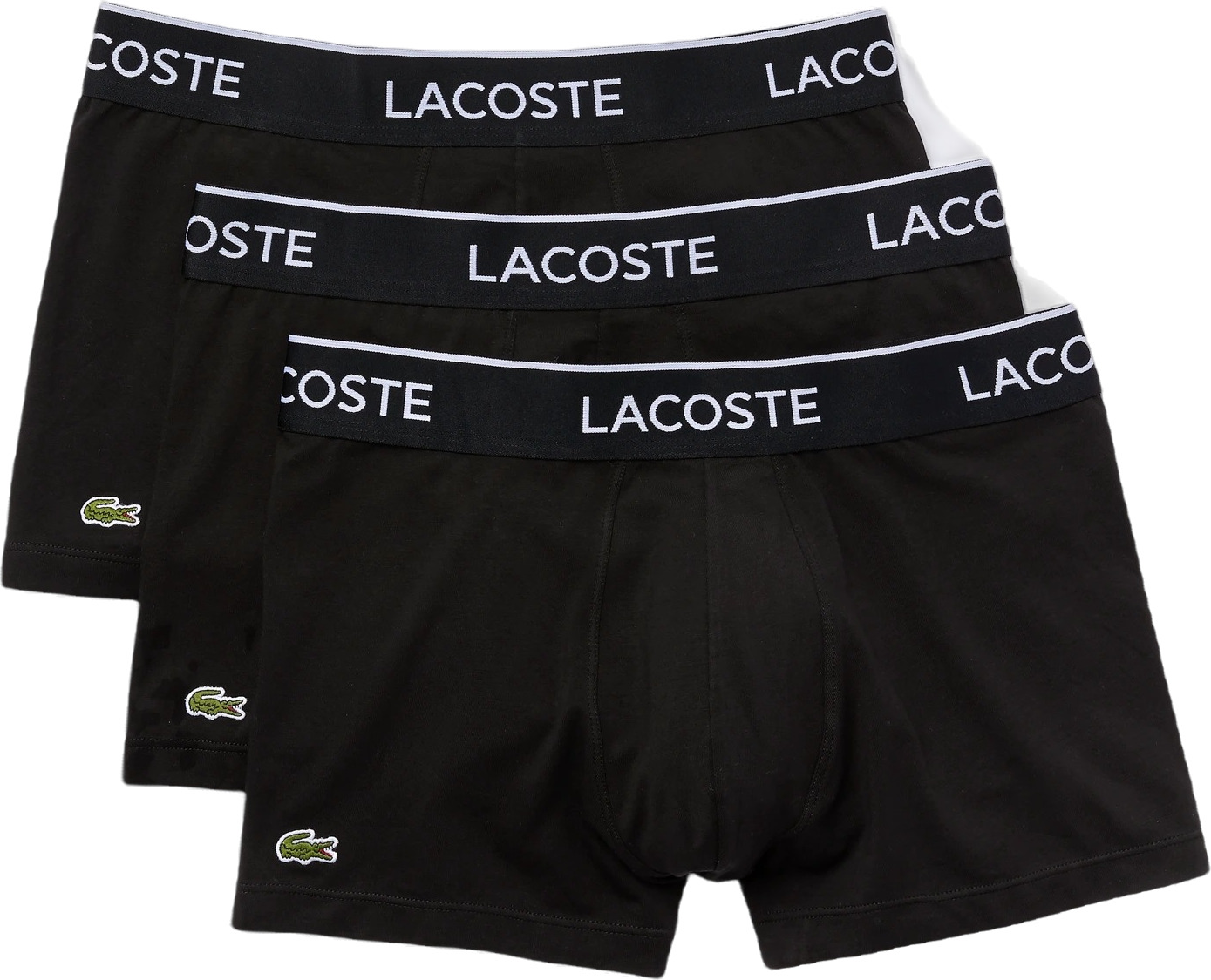 

Комплект трусов мужских Lacoste Pack Of 3 Casual Black Trunks черных M, Черный, Pack Of 3 Casual Black Trunks