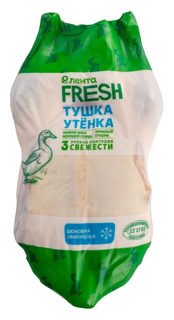 Тушка утенка Лента Fresh потрошеная 1 сорт замороженная +-1,5 кг