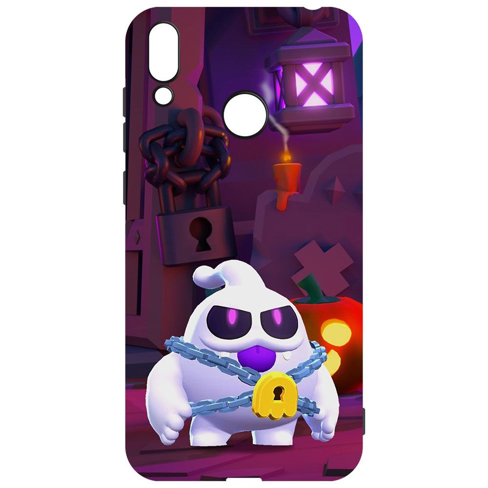 

Чехол-накладка Krutoff Софт Кейс Brawl Stars - Призрак Скуик для Huawei Y7 (2019) черный