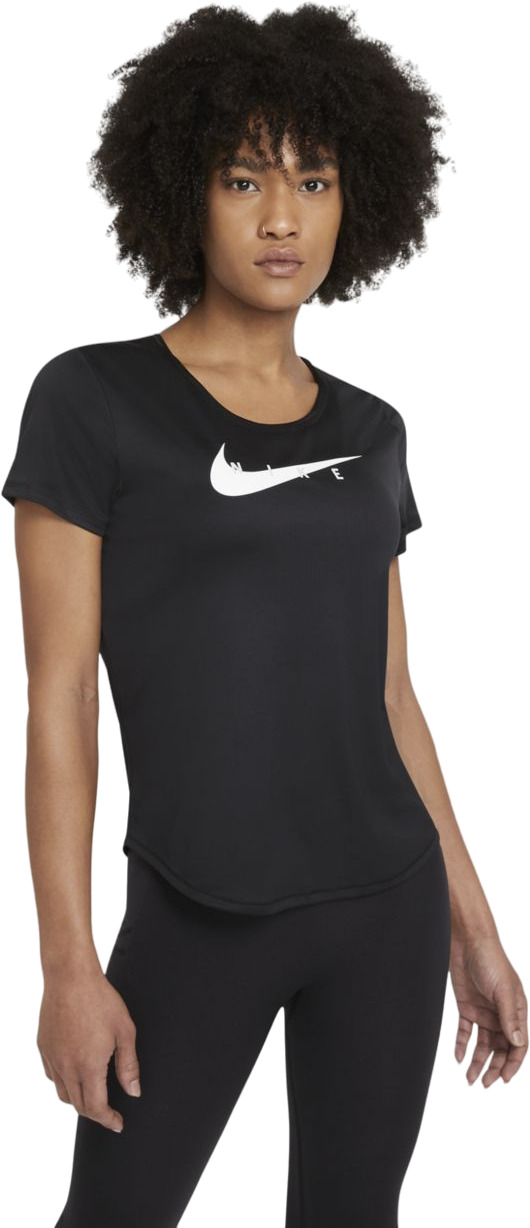 Футболка женская Nike W Swoosh Run Short-Sleeve Running Top черная XS