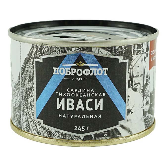 

Сардина Доброфлот Иваси тихоокеанская кусочки в масле 245 г