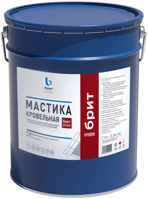 

BRIT Кровля мастика гидроизоляционная битумная кровельная (25л)