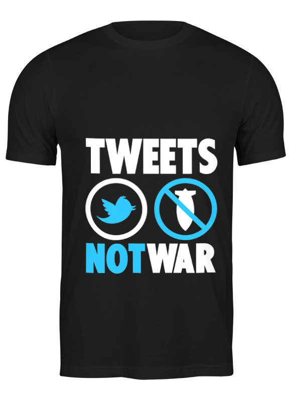 

Футболка мужская Printio Tweets not war черная M, Черный, Tweets not war