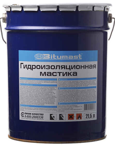 BITUMAST мастика гидроизоляционная (21,5л) мастика битумно резиновая гидроизоляционная горячего применения bitumast мбр 65 14 кг
