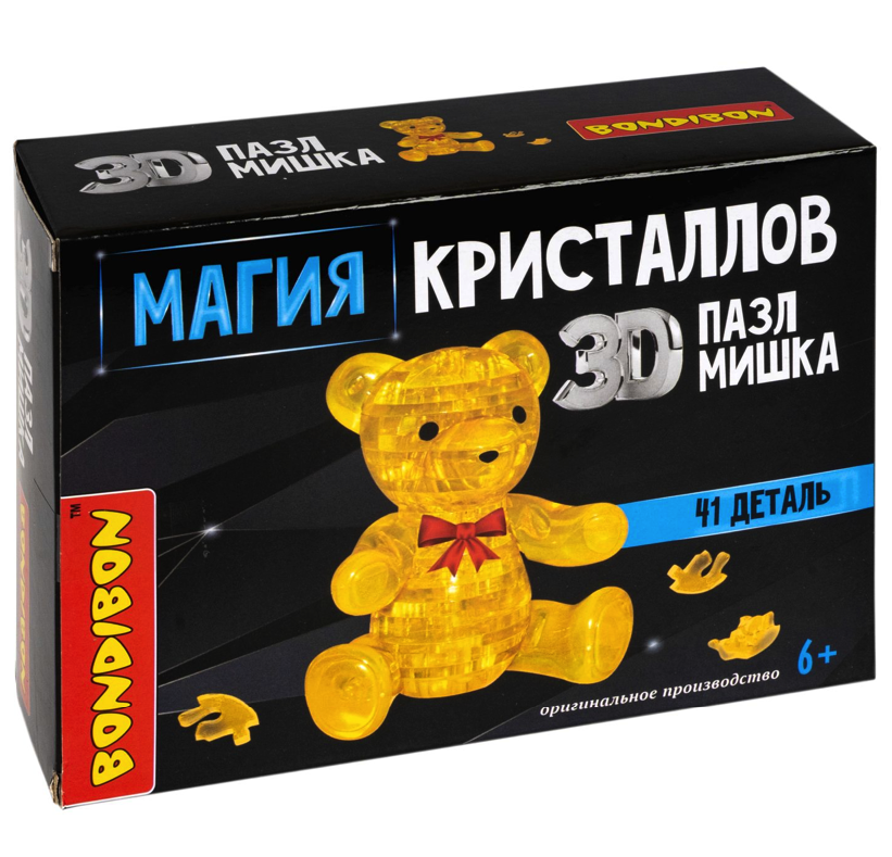 

Пазл Bondibon Магия кристаллов Мишка 41 деталь 150364, 150364