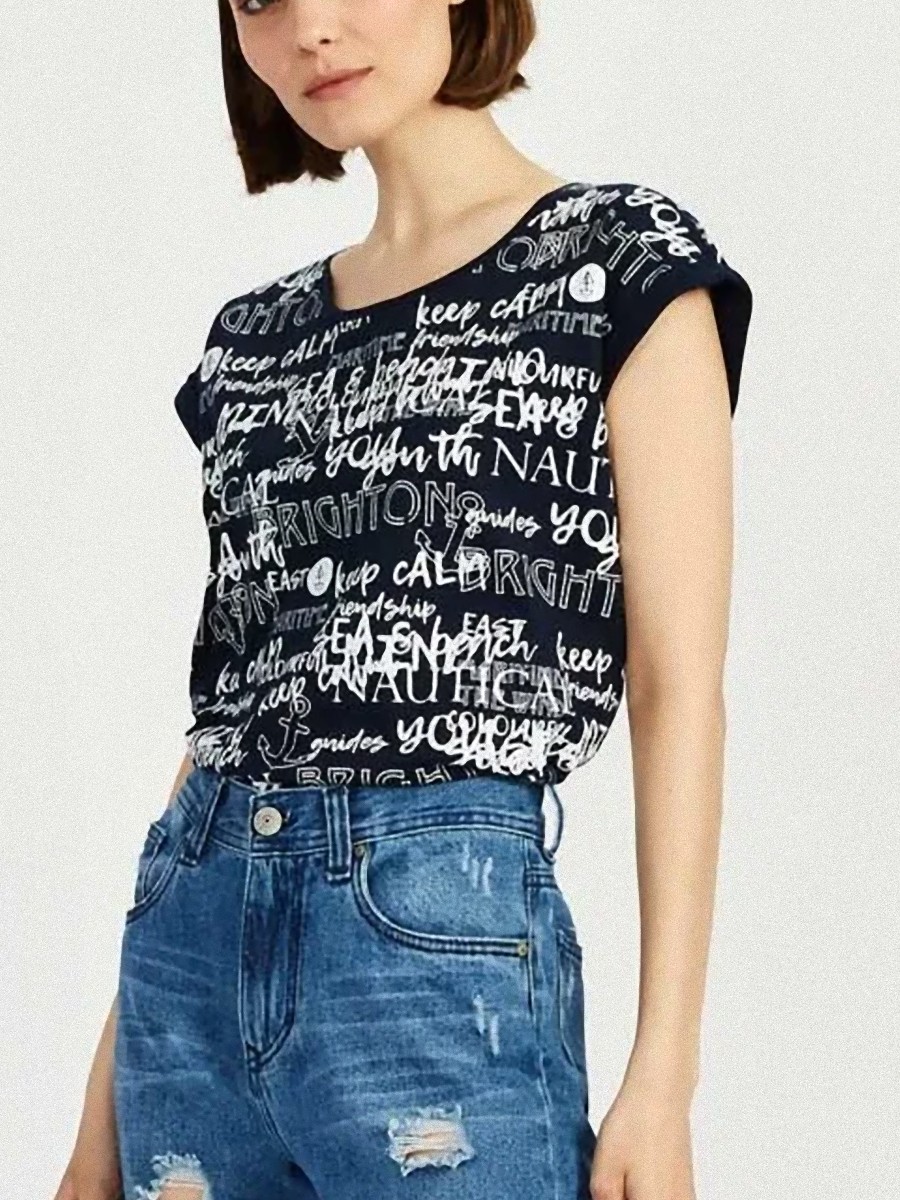 

Футболка женская baon B2322078 синяя 2XL, B2322078