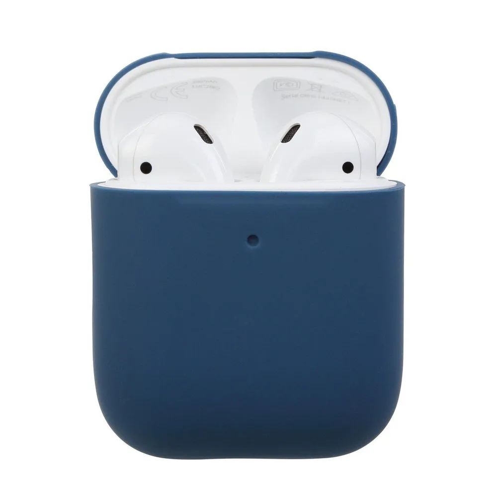 фото Силиконовый чехол для apple airpods 2 tpu case темно синий nobrand