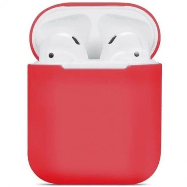 фото Силиконовый чехол для apple airpods 2 tpu case светло красный nobrand