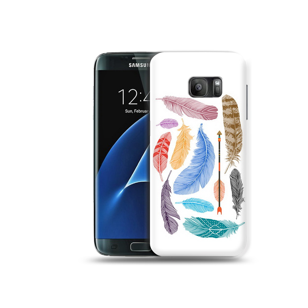 

Чехол MyPads Tocco для Samsung Galaxy S7 разноцветные перья, Прозрачный, Tocco