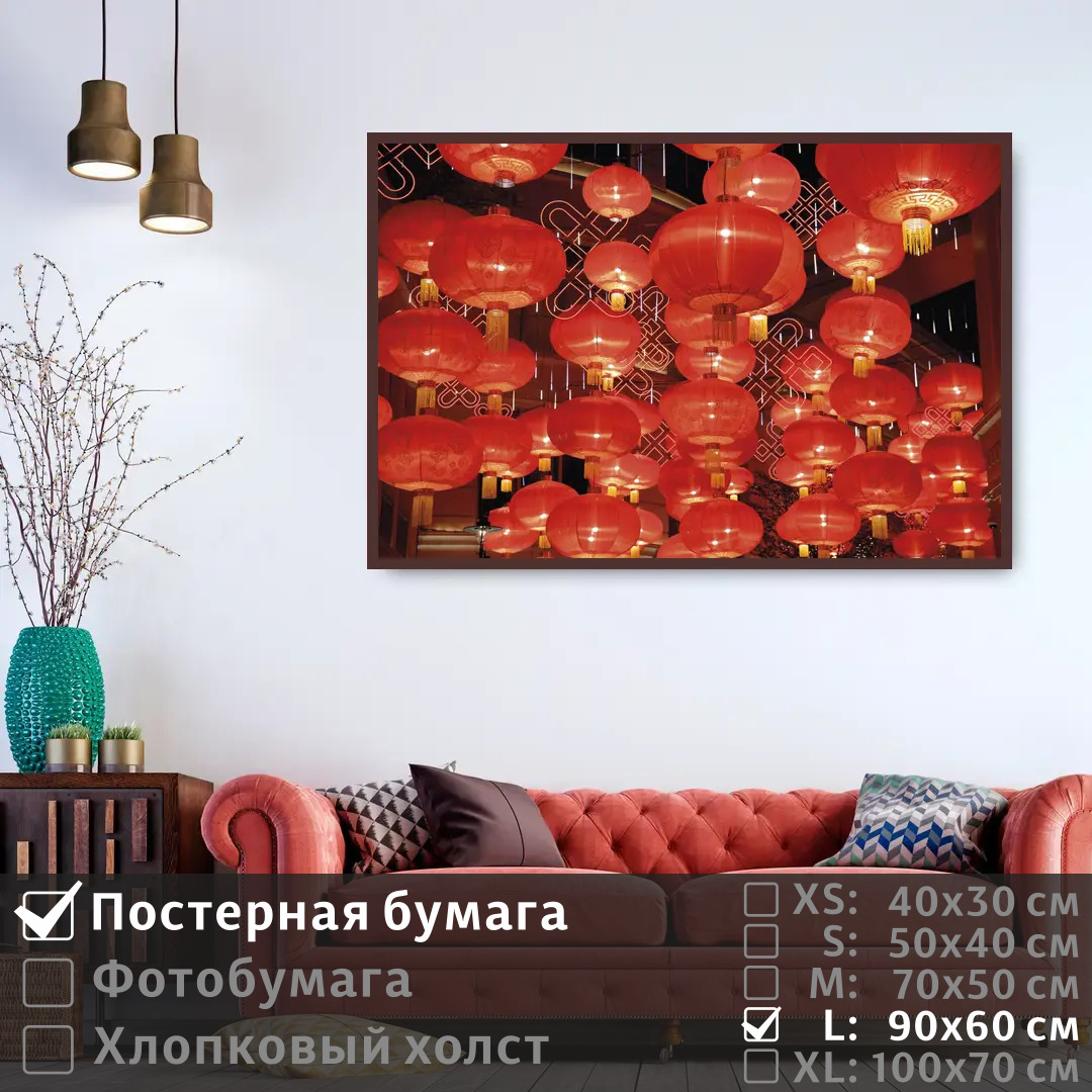 

Постер на стену ПолиЦентр Фонари в китайском стиле 90х60 см, ФонариВКитайскомСтиле