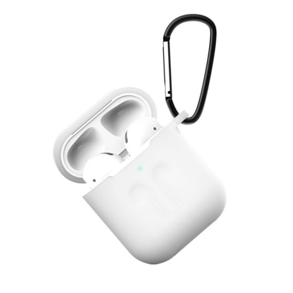 фото Силиконовый чехол для apple airpods 2 tpu вид 4 с карабином прозрачный