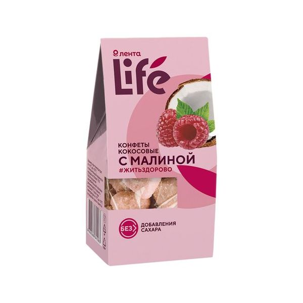 Конфеты кокосовые Лента Life 90 г