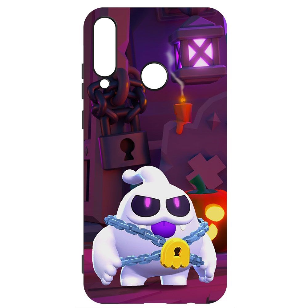 

Чехол-накладка Krutoff Софт Кейс Brawl Stars - Призрак Скуик для Huawei Y6P черный