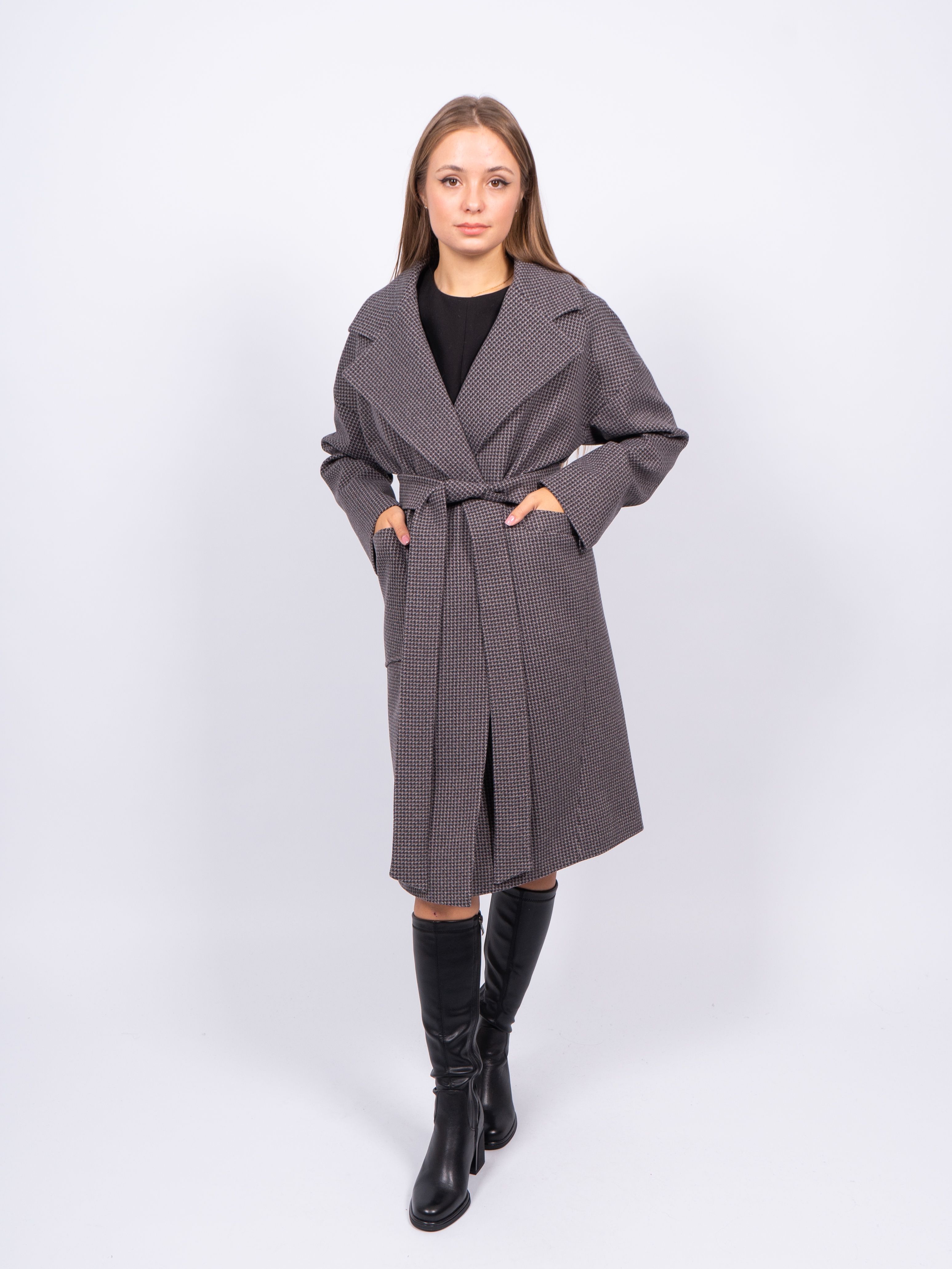 

Пальто женское 365 clothes KR-291-Гуслапка723 серое 44 RU, Серый, KR-291-Гуслапка723
