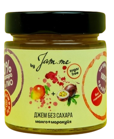 Джем JAM.ME Манго - Маракуйя без сахара, 180г