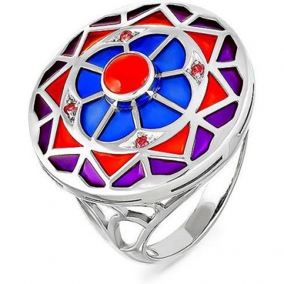 

Кольцо из серебра с фианитом/ониксом/эмалью р. 18,5 Kabarovsky 11-129-6601, 11-129-6601