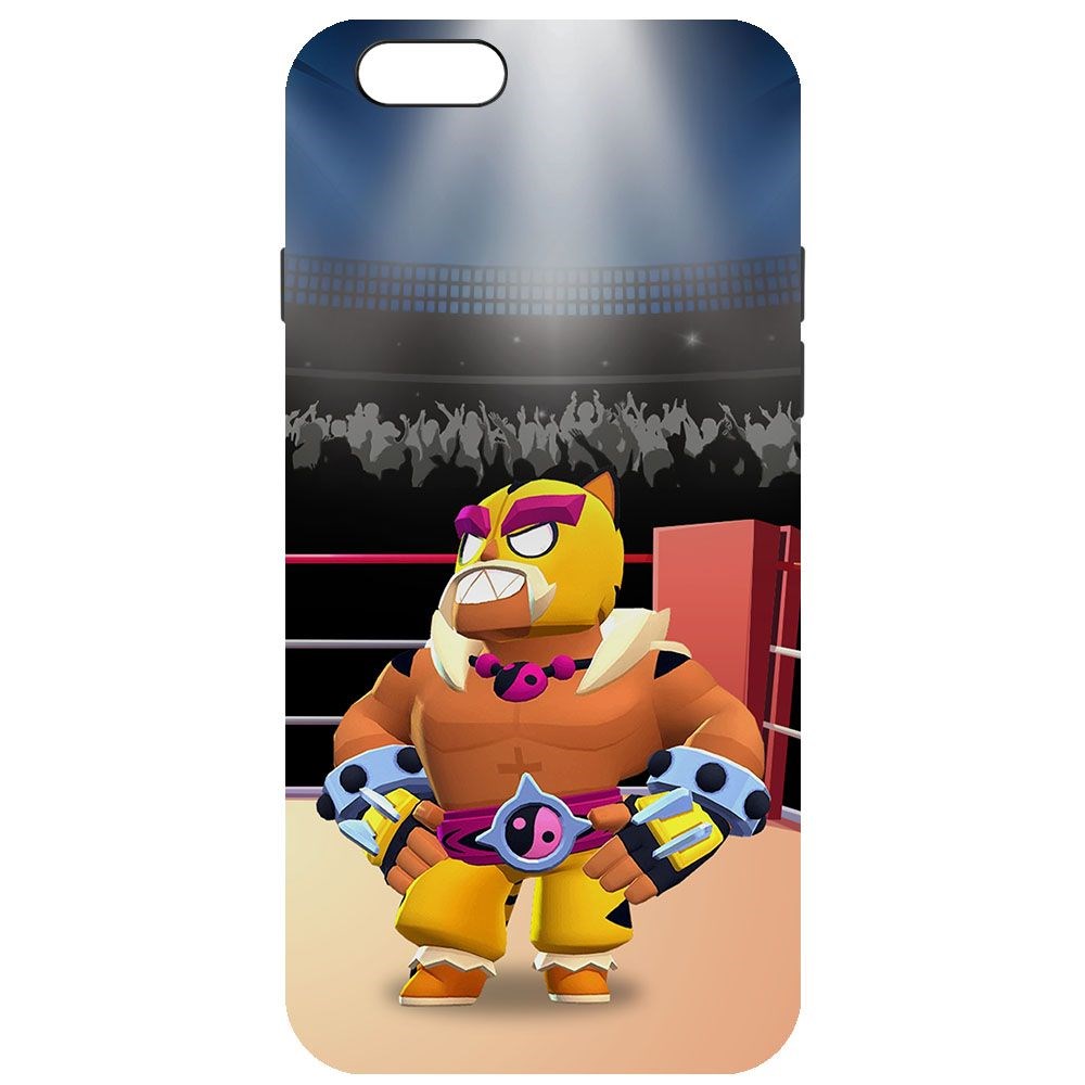 

Чехол-накладка Krutoff Софт Кейс Brawl Stars - Эль Тигро для iPhone 6/6s черный