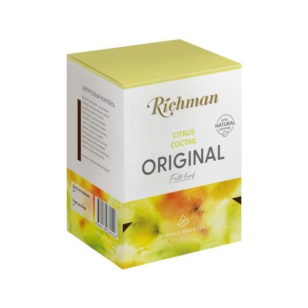 Чай зеленый Richman Citrus Coctail цитрус в пакетиках 2 г х 20 шт