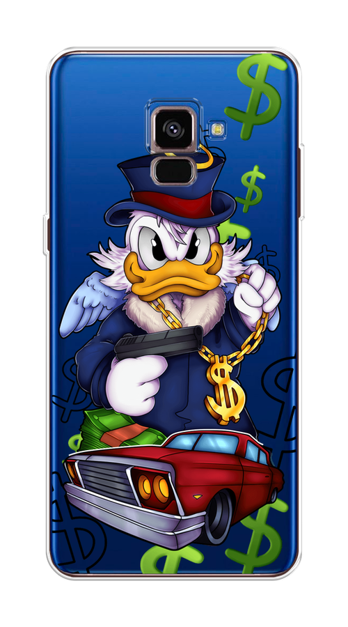 

Чехол на Samsung Galaxy A8 2018 "Scrooge McDuck with a Gold Chain", Красный;синий;белый, 25450-6