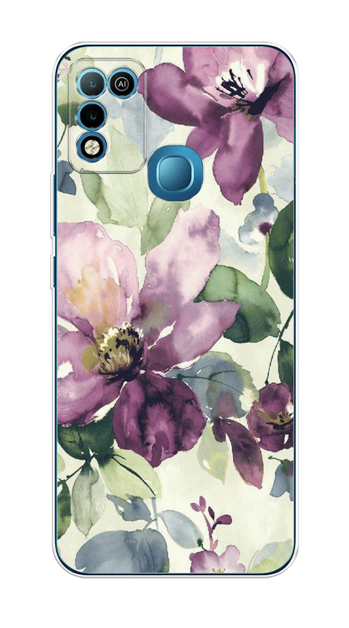 

Чехол Awog на Infinix HOT 10 Play "Сиреневые цветы-акварель", Разноцветный, 3100650-10