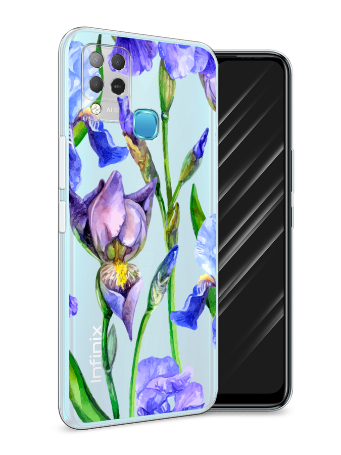 

Чехол Awog на Infinix HOT 10S "Синие ирисы", Разноцветный, 3100250-8