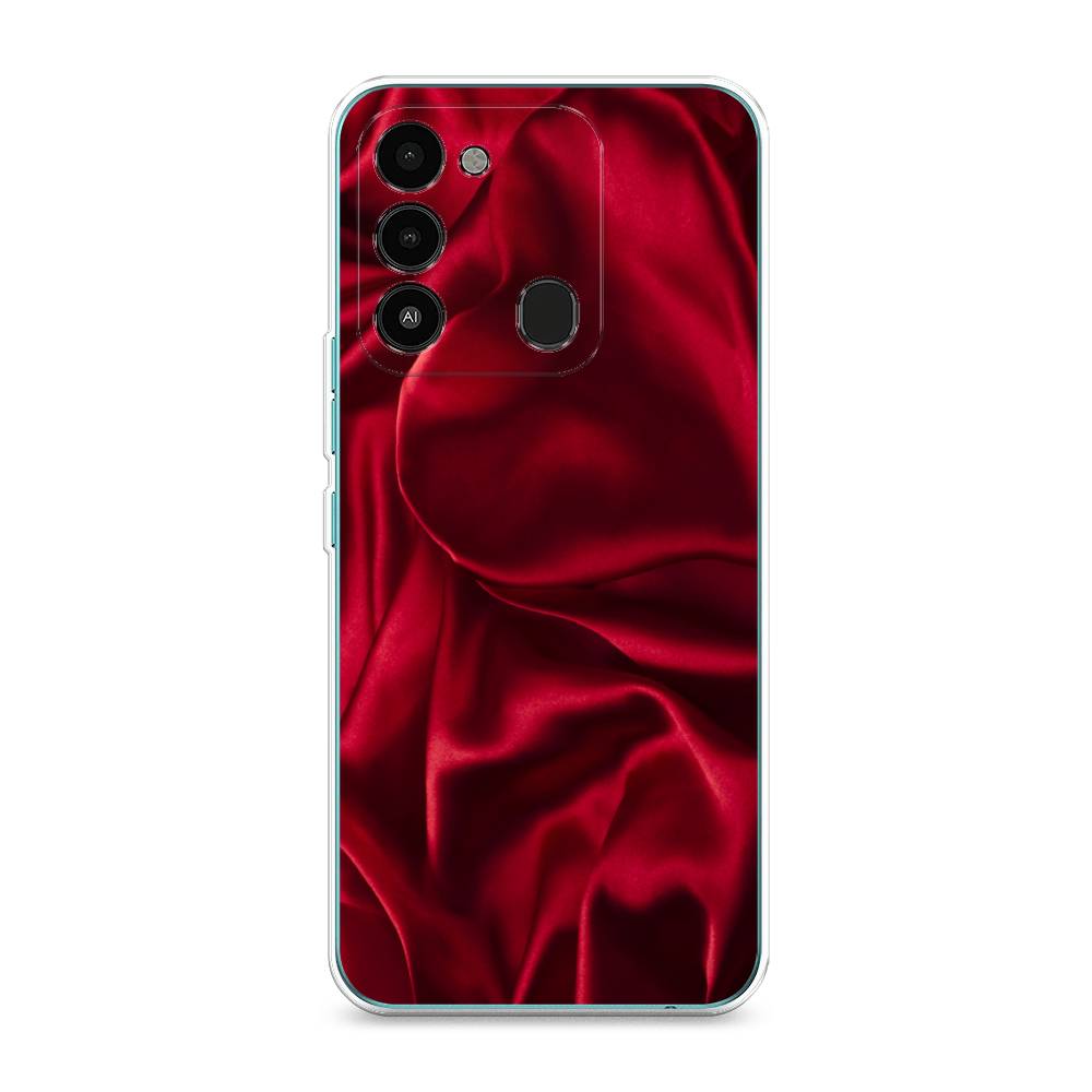 фото Силиконовый чехол "текстура красный шелк" на tecno spark 8c awog