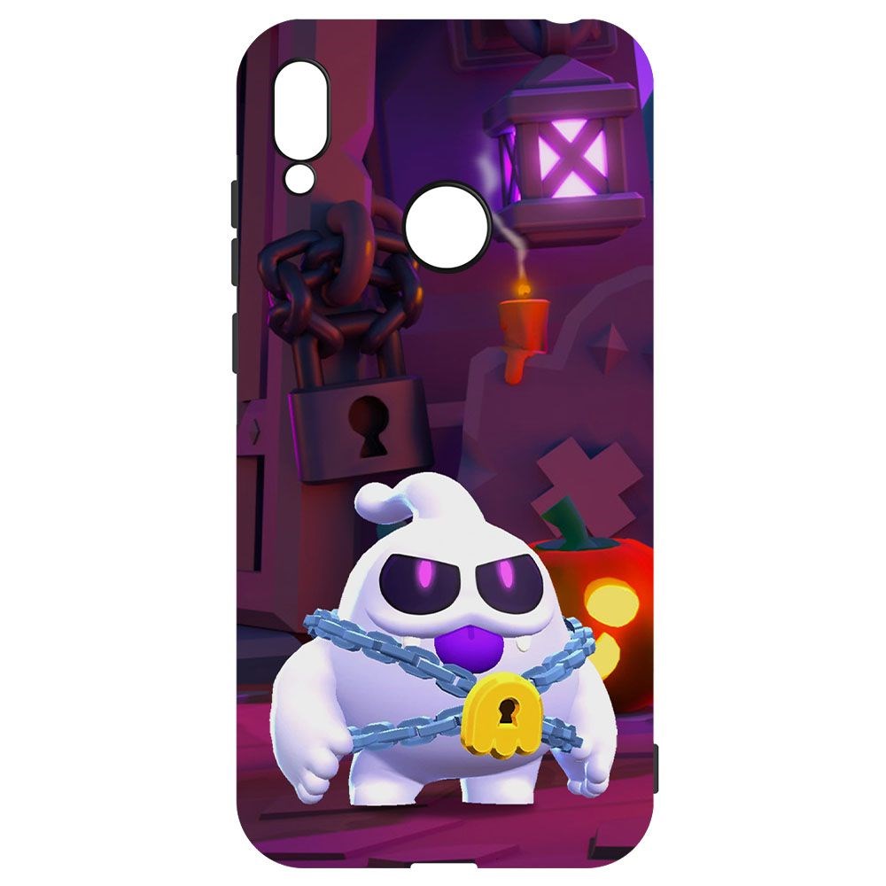 

Чехол-накладка Krutoff Софт Кейс Brawl Stars - Призрак Скуик для Huawei Y6S черный