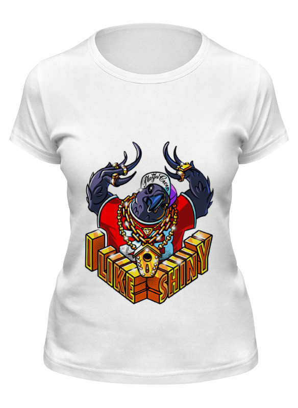 

Футболка женская Printio Gangsta crow белая 2XL, Белый, Gangsta crow