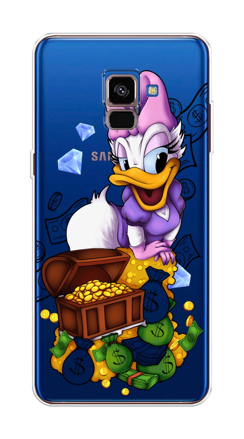 

Чехол на Samsung Galaxy A8 2018 "Rich Daisy Duck", Коричневый;белый;фиолетовый, 25450-6