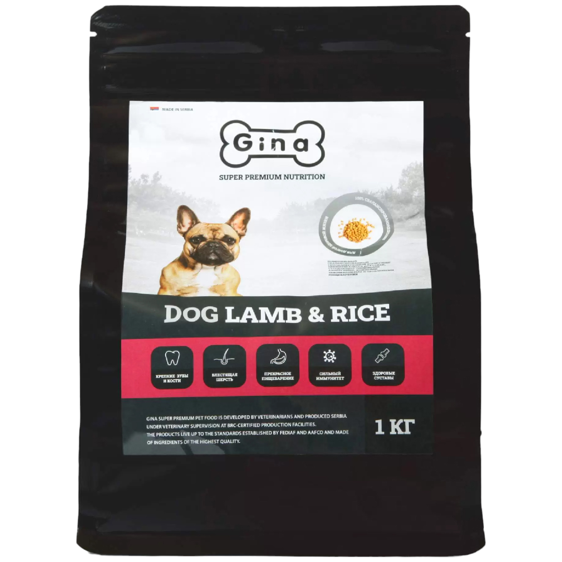 Сухой корм для собак Gina Dog Lamb Rice ягненок рис 1 кг 871₽