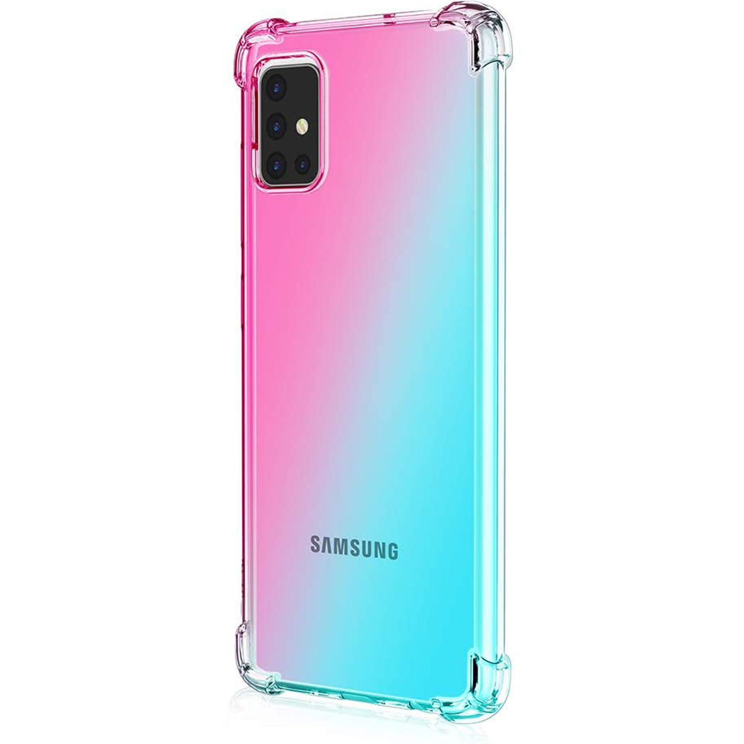 фото Чехол brosco для samsung galaxy a51 tpu pink-blue ss-a51-hard-tpu-pink-blue