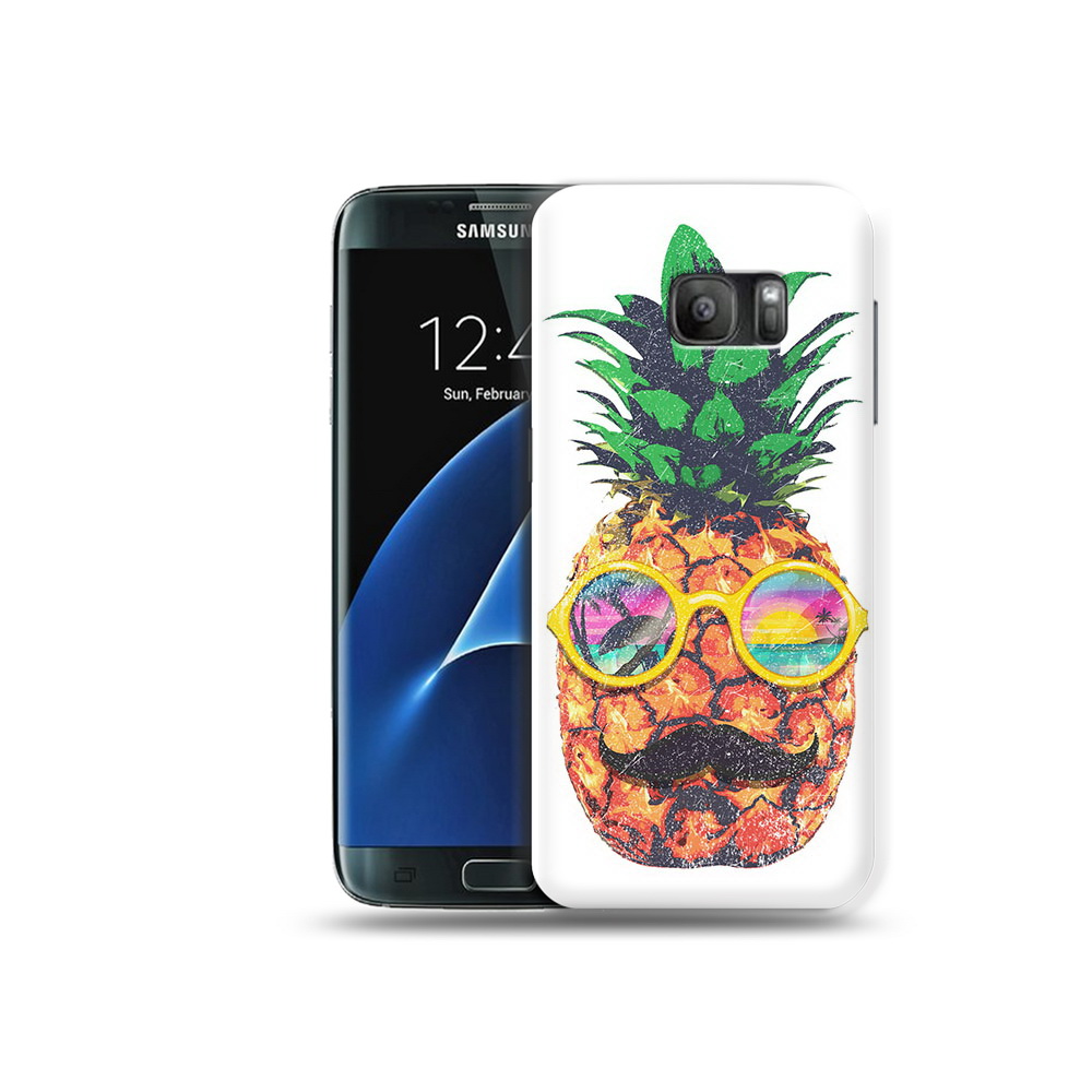 

Чехол MyPads Tocco для Samsung Galaxy S7 прикольный ананас с лицом, Прозрачный, Tocco