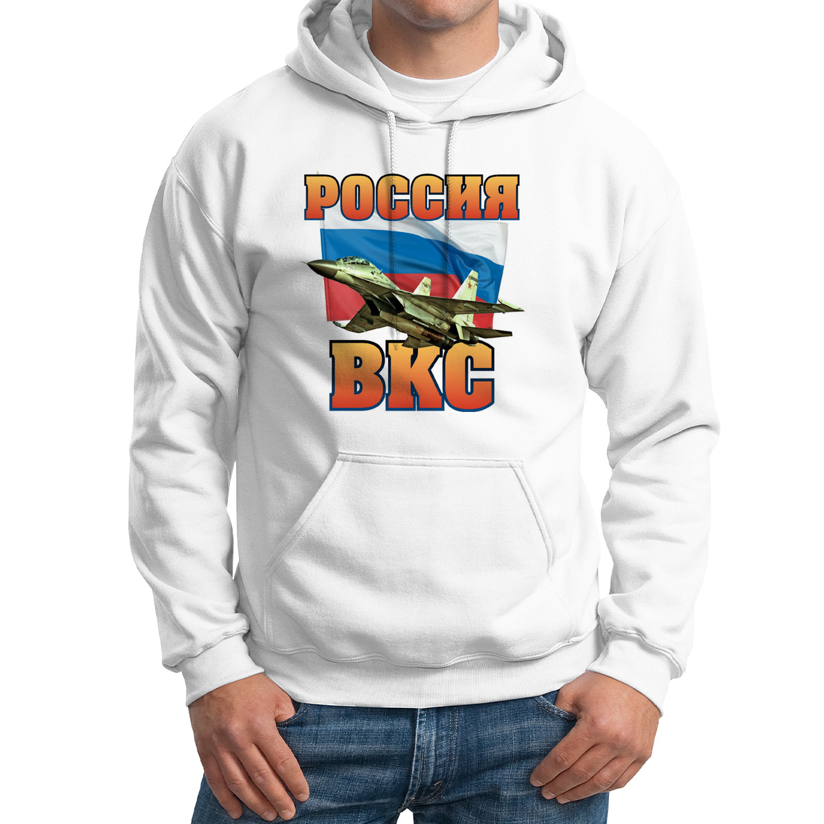 

Худи унисекс CoolPodarok Россия ВКС белое 60 RU, Белый, M0113346