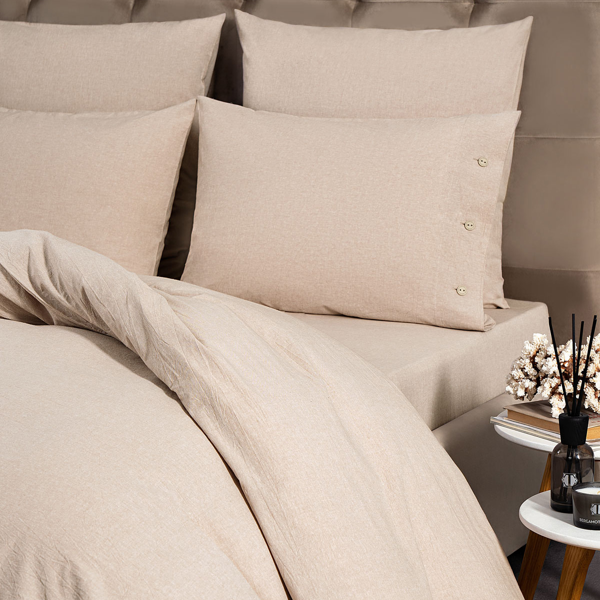 

Комплект постельного белья PRIME PRIVE СМОГЕН беж 145х205-2/240х260-1/50х70/70х70, Смоген