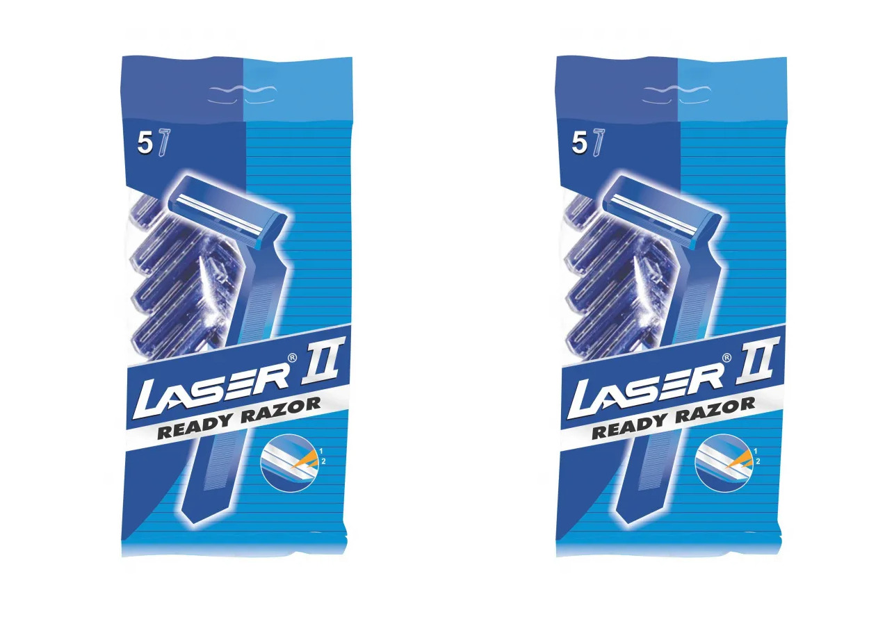 

Одноразовые бритвы Laser 2 лезвия, 5 шт. х 2 уп.