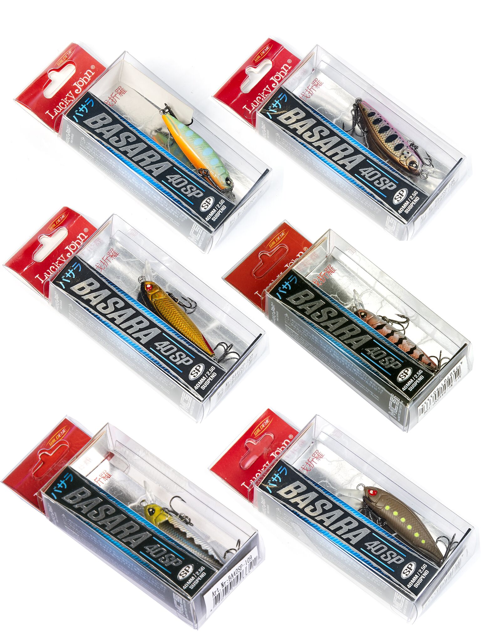 

Воблеры сусп. LJ Pro Series BASARA SP 04.00/022SET 6шт. набор, Разноцветный